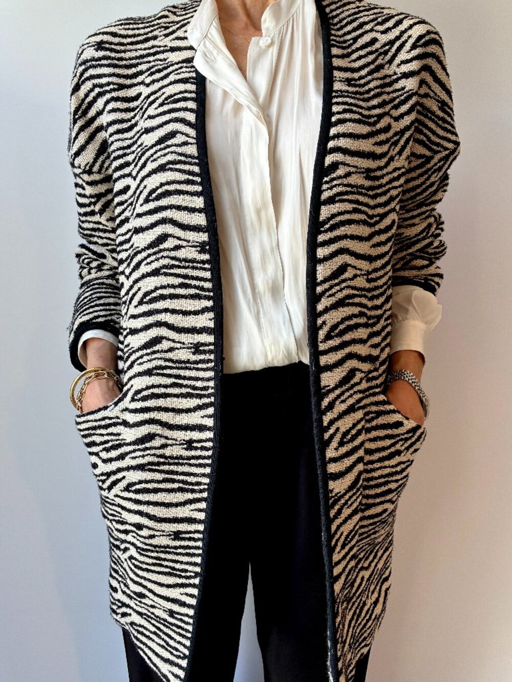 Authentic Gerard Darel Paris "Lilly" Zebra Patterned Jacket/Coat Size 34